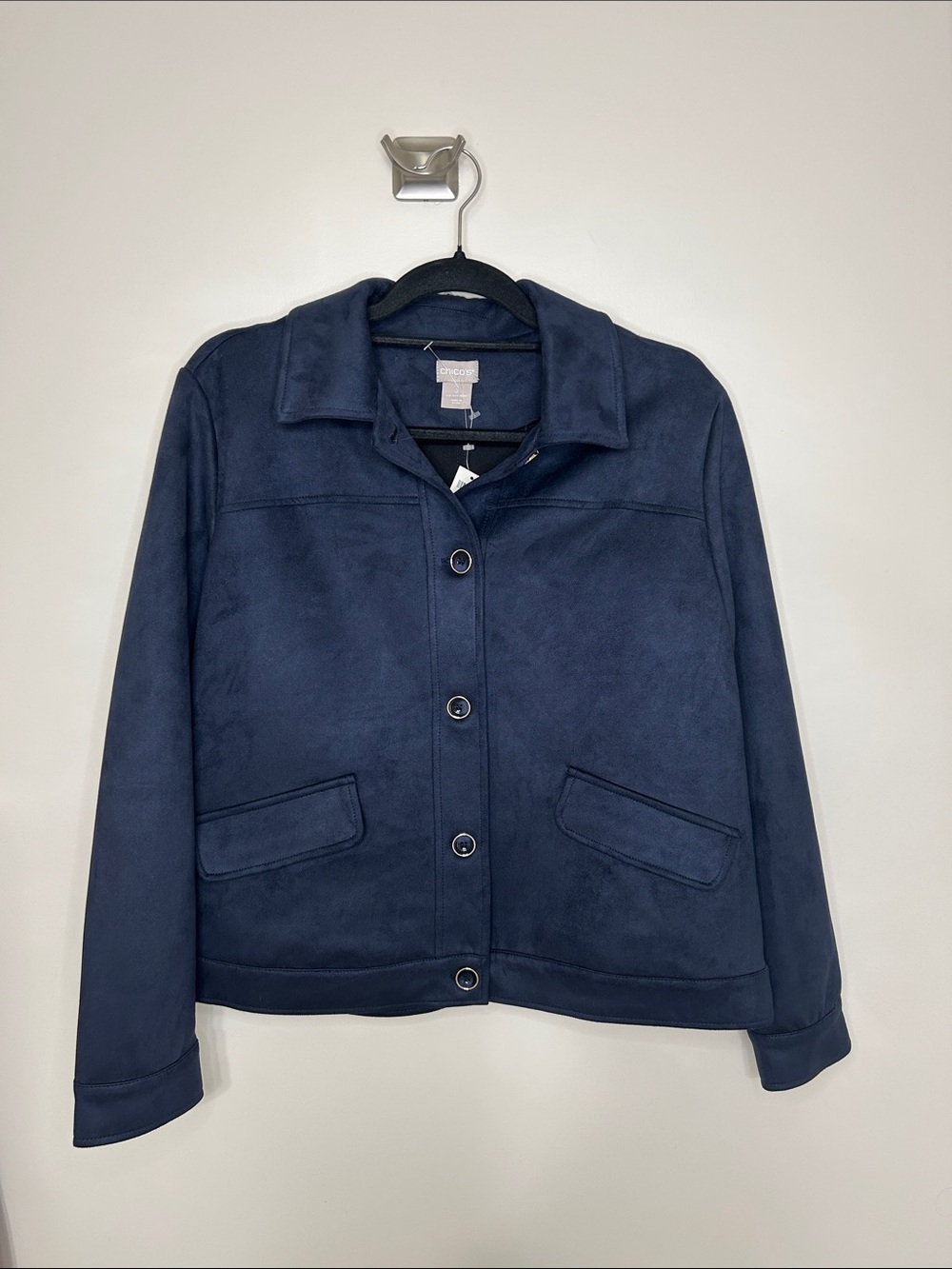NWT Chico's Navy Suede Jacket | Navy Blue Suede Jacket | Chico's Jacket